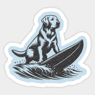 Surfing Dog Sticker